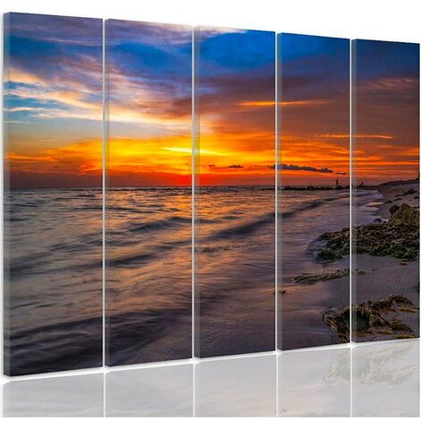 Tableau le coucher de soleil sur la plage 3 - 100 x 70 cm