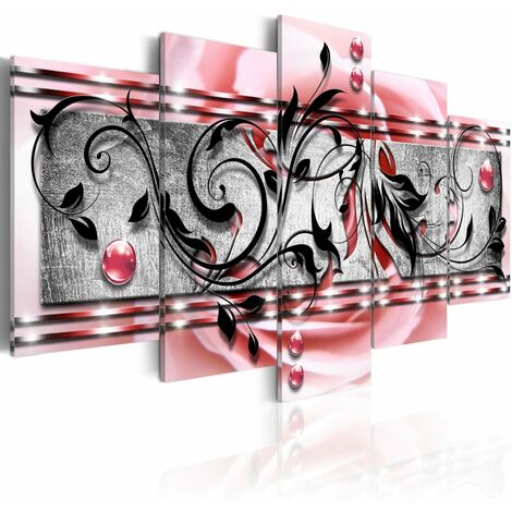 Tableau metal avec l'accent du Couleur noir et blanc Artgeist