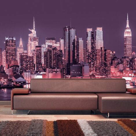 Papier peint NYC: Purple Nights - 150 x 105 cm (1/4)