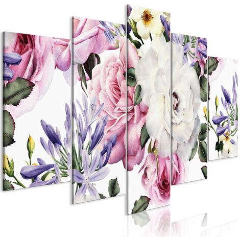 Tableau triptyque Fleurs Joyeuses : Toiles florales