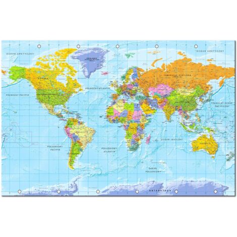 Tableau Carte du monde : Orbis Terrarum (texte polonais) - 120 x 80 cm