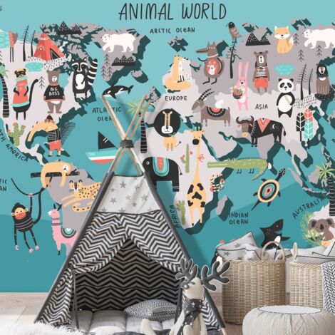 Papier peint Animal Map - 400 x 280 cm (1/4)