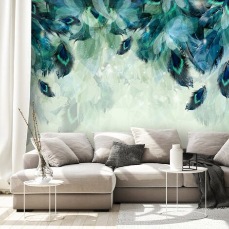 Papier peint Emerald Feathers - 300 x 210 cm (1/4)