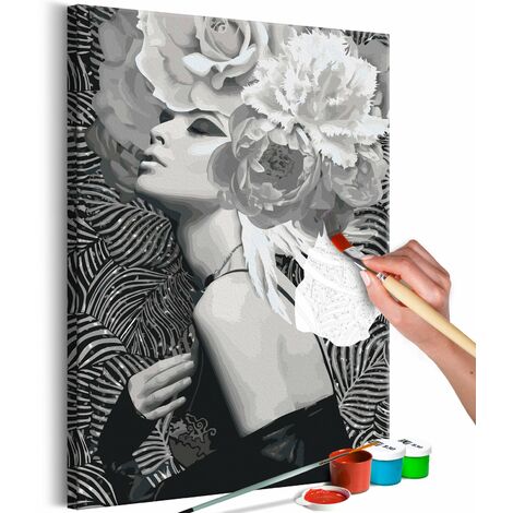 Tableau peindre soi m me Silver Princess Noir et blanc