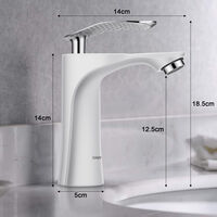 Badezimmer Mischbatterie Einhandmischer Waschbecken Armatur weiß + silber