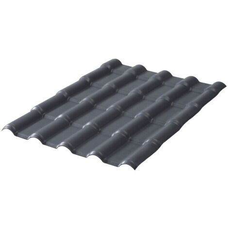 Placa de PVC imitación teja moderna 222x75 cm (3 colores) - Gris Antracita