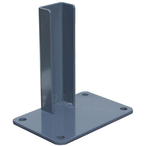 Platina de aluminio para poste de inicio o fin de valla - Gris antracita RAL 7015, 10x15 cm