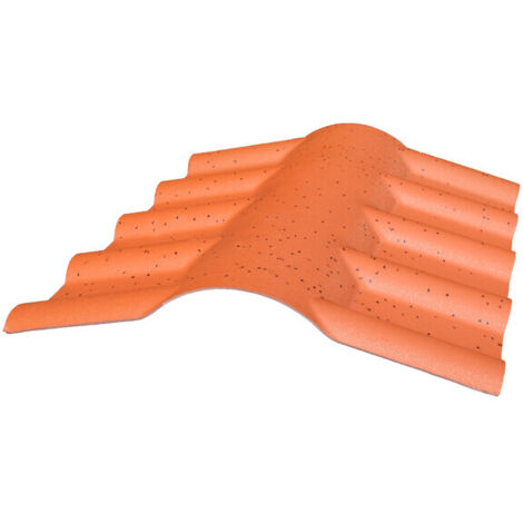 Cumbrera de PVC imitación teja moderna para tejado - Color Antiguo, 15cm de grosor, 55cm de ancho, 74cm de largo