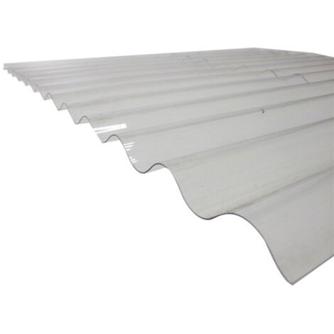 Placa de PVC ondulada transparente 90cm x 2.5m - Onda pequeña
