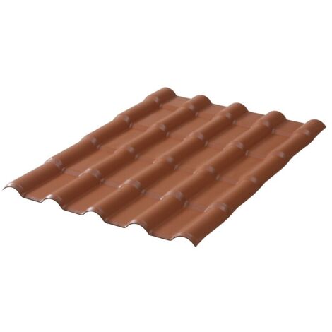 Placa de PVC imitación teja moderna 222x75 cm (3 colores) - Terracota