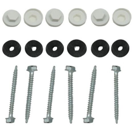 Kit de 50 perfiles atornillables para placas de policarbonato de 16 mm - Blanco
