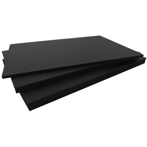 Panel de fibra composite plano y liso (2 colores) - Color - Negro, Espesor - 5 mm, Anchura - 40 cm, Longitud - 120 cm, Superficie cubierta en m² - 0,48