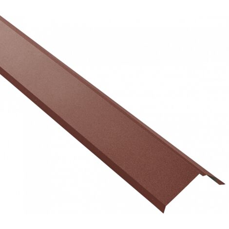 Canto de tejado de acero galvanizado para tejados, lacado mate, aspecto de teja - Color - Marrón rojizo mate, Longitud - 1,20 m