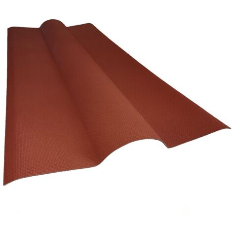 Cobija bituminosa para tejado ondulado L 1 m / l 44 cm - Color - Rojo, Espesor - 0,1 cm, Anchura - 44 cm, Longitud - 1 m