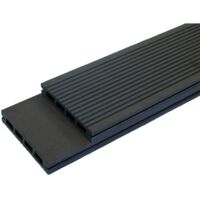 Tarima de exterior de madera composite alveolar Prima Gris antracita, E: 19 mm, H: 12 cm, L: 220 cm, S: 0,26 m²