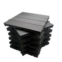 Paquete de losas de terraza de 1m² de madera composite modular (11 piezas 30 x 30 cm) - Color - Gris carbón, Anchura - 30 cm, Longitud - 30 cm, Superficie cubierta en m² - 1