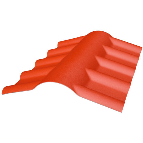 Colmo in PVC per tetto moderno imitazione tegola in terracotta, E: 15 cm, L: 55 cm, L: 74 cm