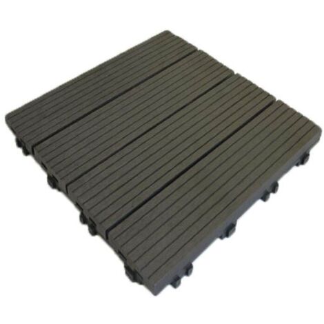 Piastrella modulare in legno composito per terrazza 30 x 30 cm / spessore 2,5 cm - Colore - Grigio carbone, Larghezza - 30 cm, Lunghezza - 30 cm, Superficie coperta in m² - 0,091 per piastrella o 11 p