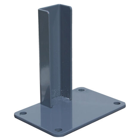 Piastra di base in alluminio per palo iniziale o finale di recinzione - Colore - Grigio antracite RAL 7015, Larghezza - 10 cm, Lunghezza - 15 cm