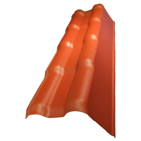 Profilo bordo laterale dritto per mini tetto in PVC 94 x 37,5 cm Terracotta, L: 37,5 cm, L: 94 cm