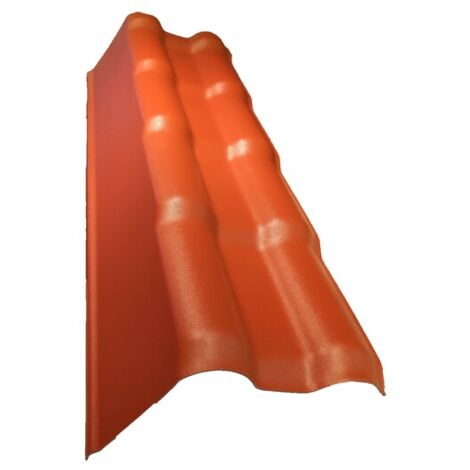 Profilo bordo sinistro per mini tetto in PVC 94 x 37,5 cm Terracotta, L: 37,5 cm, L: 94 cm