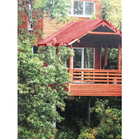 Pannello tegola facile 1030 x 950 MM in acciaio zincato, verniciatura opaca - Colore: Rosso bruno opaco, larghezza 950mm, lunghezza 1030mm