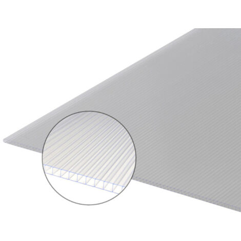 Lastra policarbonato alveolare 10mm - Trasparente - 98x300 cm
