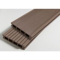 CONFEZIONE 1 m² Pannello per terrazza doppio composito - Marrone rossastro, L: 240 cm, L: 14 cm, E: 25 mm, Copertura: 1 m²