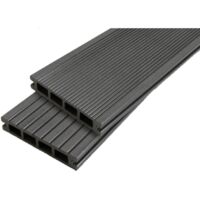 Tavola per terrazza in legno composito a nido d'ape doppio - Colore - Grigio antracite, Spessore - 25 mm, Larghezza - 14 cm, Lunghezza - 240 cm, Superficie coperta in m² - 0,34