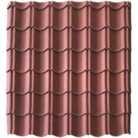 Pannello tegola facile 1030 x 950 MM in acciaio zincato, aspetto granulato minerale - Colore: Rosso bruno opaco, larghezza 950mm, lunghezza 1030mm