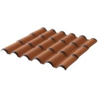 Piastrella in PVC che imita le tegole romane, 196 cm x 108 cm - Colore - Antico, Larghezza totale della piastrella - 108 cm, Lunghezza totale della piastrella - 196 cm