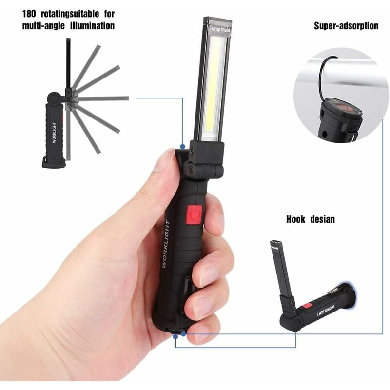 Torche,Lampe d´atelier Lampe de poche SEBSON® LED Lampe de travail 