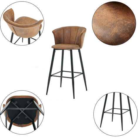 Sgabelli da bar in pelle PU Set di 4 sgabelli da bar girevoli ad altezza bancone con sedie regolabili con schienale Sgabelli da cucina moderni ad
