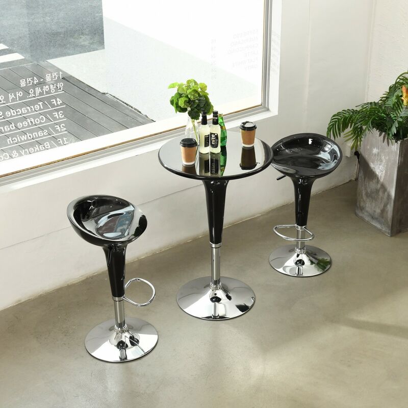 MEUBLES COSY Conjunto de 2 taburetes de bar de diseño, asiento 360° y altura regulable, asiento en ABS con estructura metálica, con reposapiés