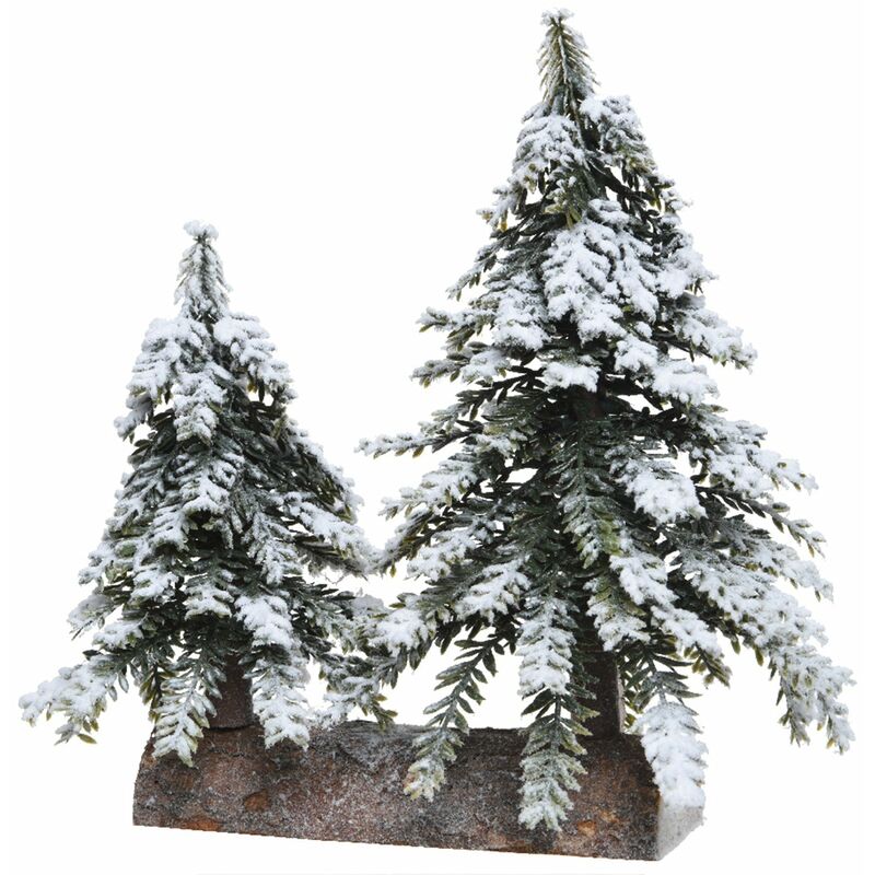 MINI ALBERO DI NATALE CON PRESEPE NATALIZIO SU BASE LEGNO COLORATO 7x7 CM