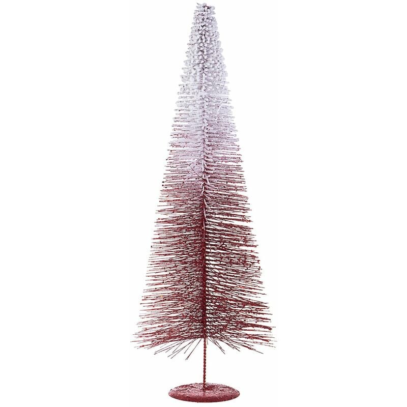 Albero Cono Freezy Rosso alberello natalizio pino innevato di Natale in PVC  h 60 cm -60 cm