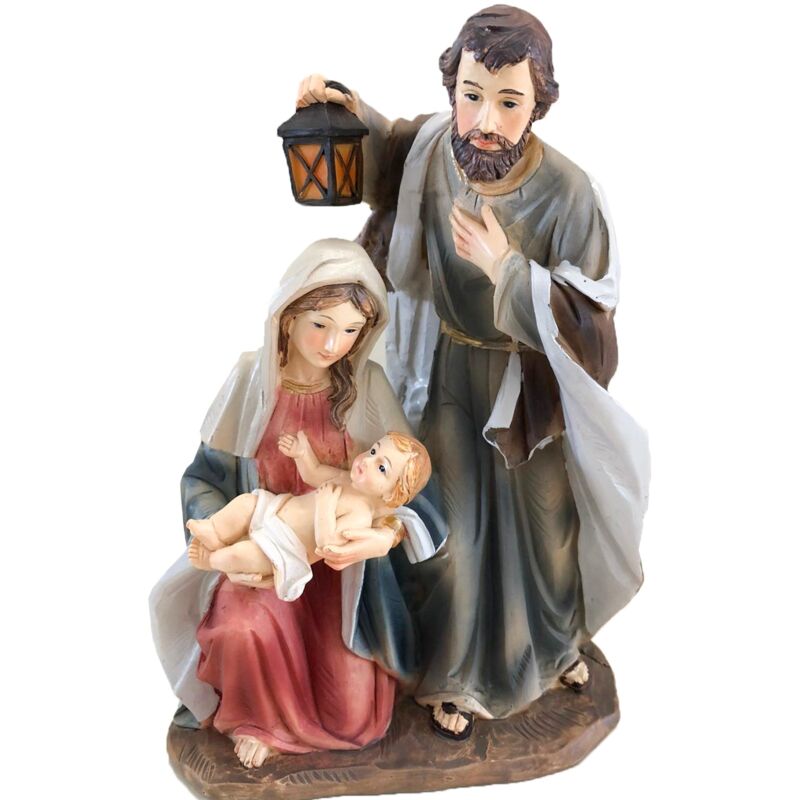 Avilia Set Natività in Resina 11pz per Presepe di Natale - Statuette del Presepe da 20cm Ideali Come Decorazioni Natalizie con Gesù Bambino, Giuseppe e Maria - Adattabili a Diversi Presepi