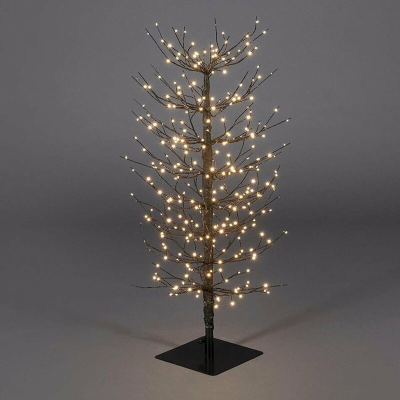 Albero luminoso Faggio con rami a microled luce calda da interno ed esterno  -90 cm / Nero