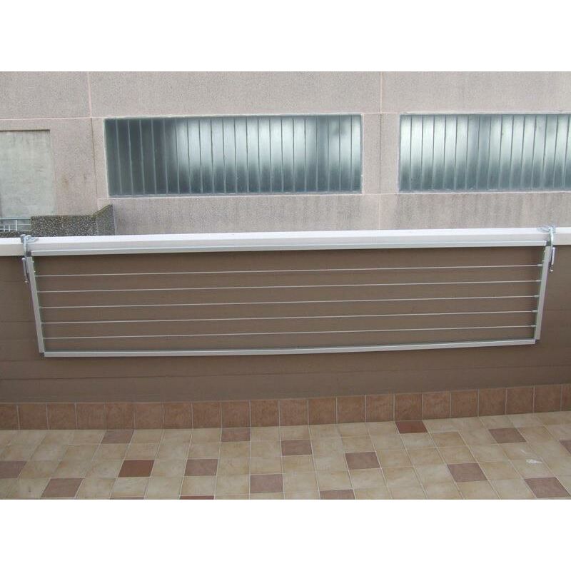 Stendibiancheria richiudibile per muretto, stendino per balconi in muratura alluminio  anodizzato antiruggine -163 cm