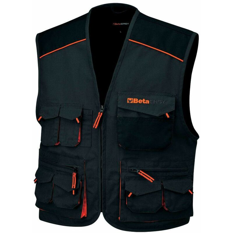 Gilet da lavoro 7907E in Canvas grigio scuro smanicato con