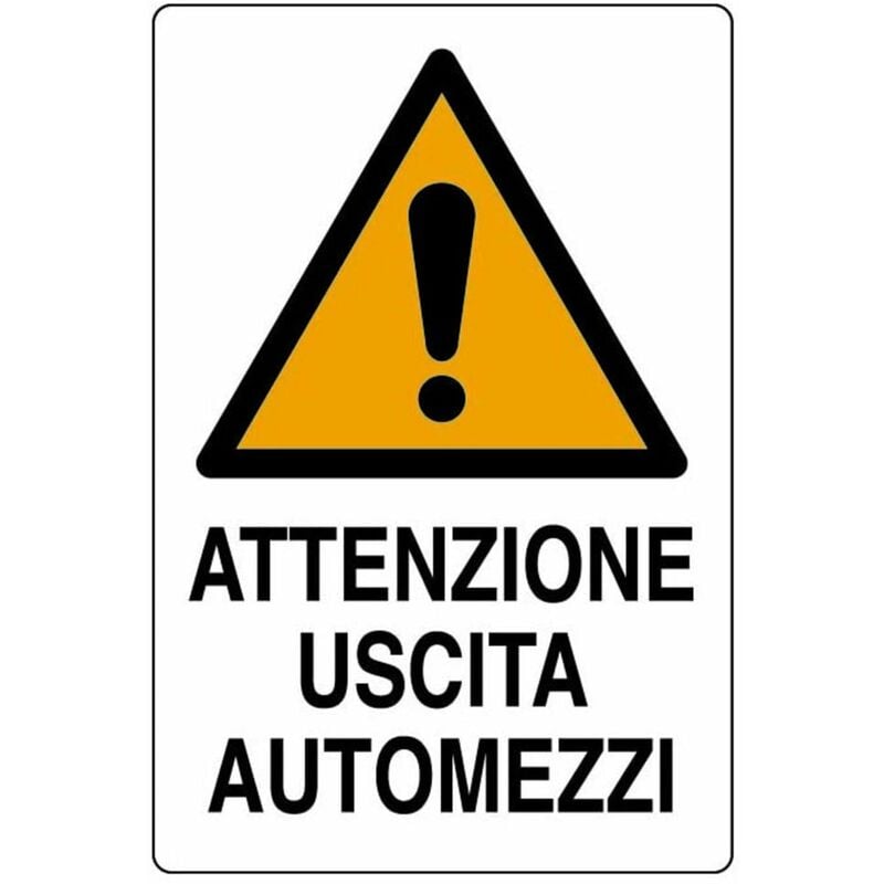 Cartello attenzione uscita automezzi 40 x 60 cm in polionda policarbonato