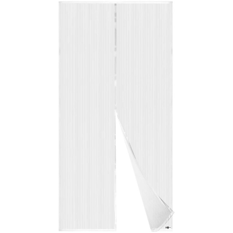 Zanzariera magnetica Strip per porte e finestre contro mosche e zanzare -h  250 x 120 cm / Bianco