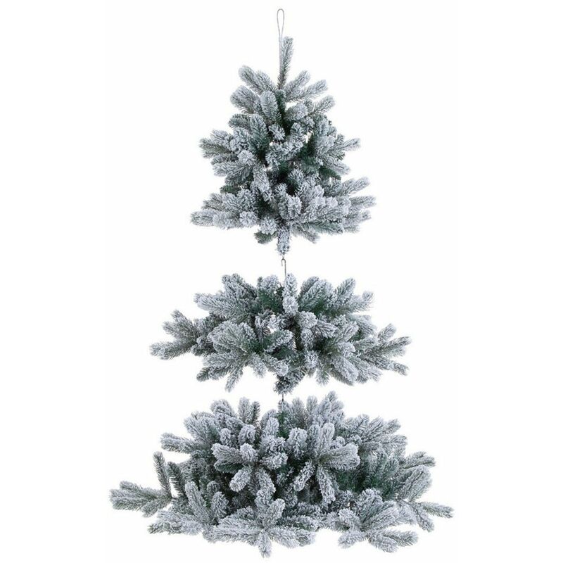 Albero di natale innevato Dresda Slim in PE Real touch + PP Effetto –