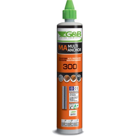 Ancorante chimico ad alte prestazioni con miscelatore -300 ml / 12 Pezzi