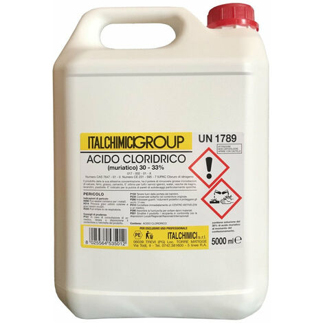 Acido cloridrico muriatico per la disincrostazione di piastrelle e mattoni -1 lt