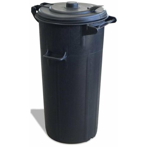 Bidone per immondizia in PEHD con manici e coperchio a cerniera -100 lt - Ø 44.5 / 36.5 x h 88 cm