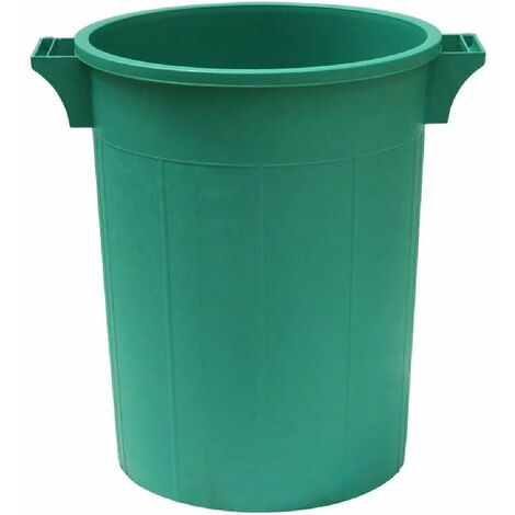 Bidone in PVC sovrapponibile senza coperchio per immondizia -Verde / 100 lt - Ø 53 x h 66 cm