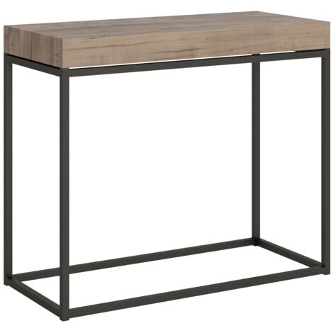 Consolle allungabile 90x40/196 cm Nordica Small Premium Quercia Natura telaio Antracite (1/4)