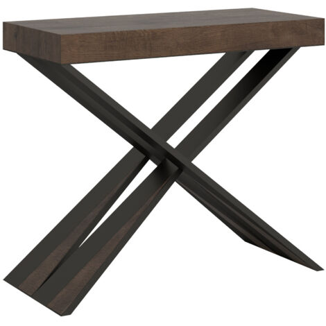 Consolle allungabile 90x40/196 cm Diago Small Noce telaio Antracite
