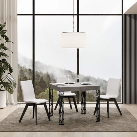 Tavolo allungabile 90x90/246 cm Ghibli Cemento telaio Antracite (1/5)
